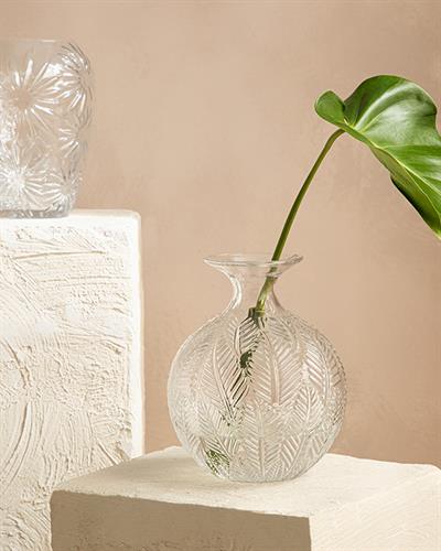 Pure Leaves Ваза Стъкло 17x17x22 см Прозрачен