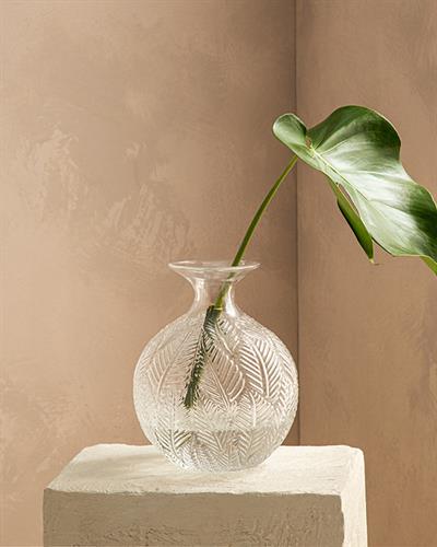 Pure Leaves Ваза Стъкло 17x17x22 см Прозрачен