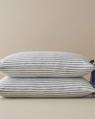 Pure Stripe Калъфка За Възглавница 2 бр. Багрени нишки 50x70 см Морскосин