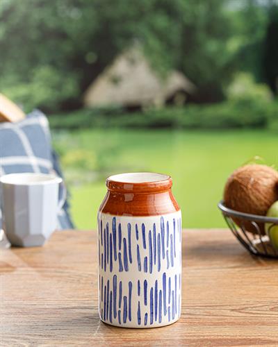 Pure Stripe Ваза 9.5x9.5x16.5 см Син