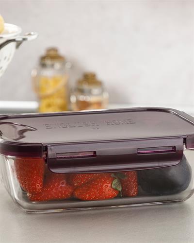 Pureness Кутия За Съхранение Правоъгълен Стъкло 1000 мл Дамсон