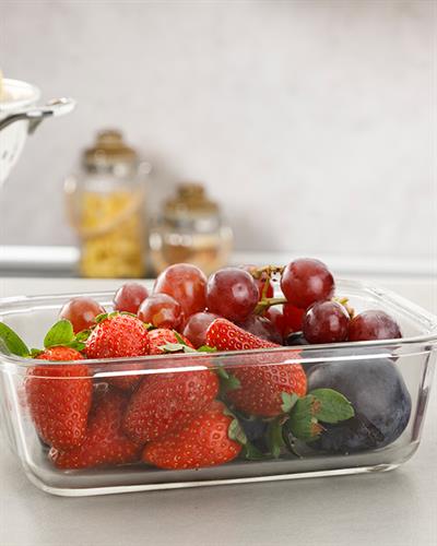 Pureness Кутия За Съхранение Правоъгълен Стъкло 1000 мл Дамсон