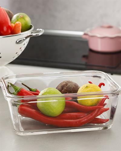 Pureness Кутия За Съхранение Правоъгълен Стъкло 1500 мл Дамсон