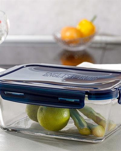 Pureness Кутия За Съхранение Правоъгълен Стъкло 1500 мл Морскосин