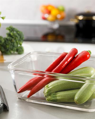 Pureness Кутия За Съхранение Правоъгълен Стъкло 1500 мл Антрацит