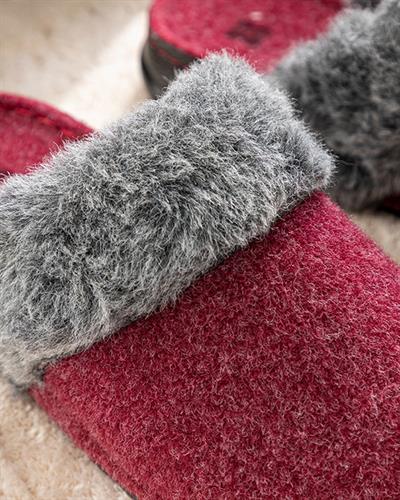 Pureness Пантофи За Дома Дамски, Филцови, Бордо Червено, 37