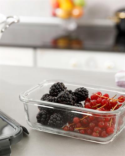 Pureness Кутия За Съхранение Правоъгълен Стъкло 560 мл Антрацит