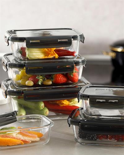 Pureness Кутия За Съхранение Правоъгълен Стъкло 560 мл Антрацит