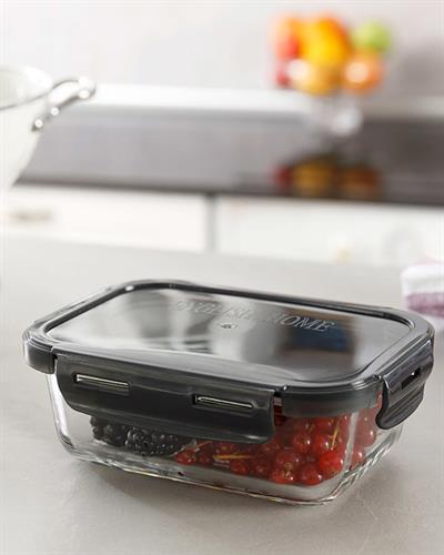 Pureness Кутия За Съхранение Правоъгълен Стъкло 560 мл Антрацит