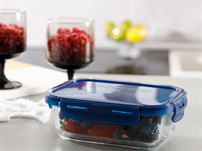 Pureness Кутия За Съхранение Правоъгълен Стъкло 560 мл Морскосин