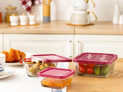 Pureness КУТИЯ ЗА СЪХРАНЕНИЕ Квадратна Cam 200-380-600 ml Purple.