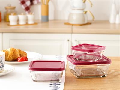 Pureness КУТИЯ ЗА СЪХРАНЕНИЕ Квадратна Cam 200-380-600 ml Purple.
