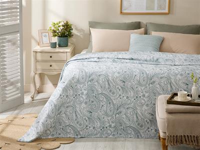 Pureshawl Покривка Единичен Размер, Отпечатан, Селедон, 150 X 220 Cm