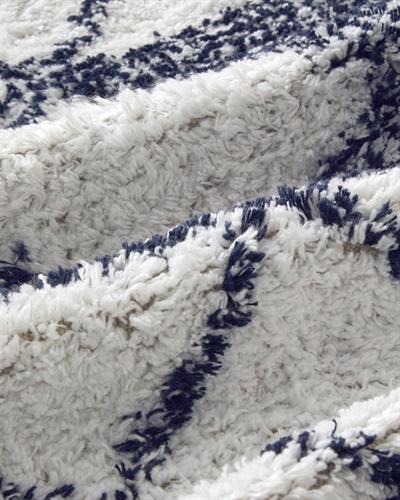 Pyramid Постелка За Баня С пискюли Памучен 50x80 см Морскосин - Бял