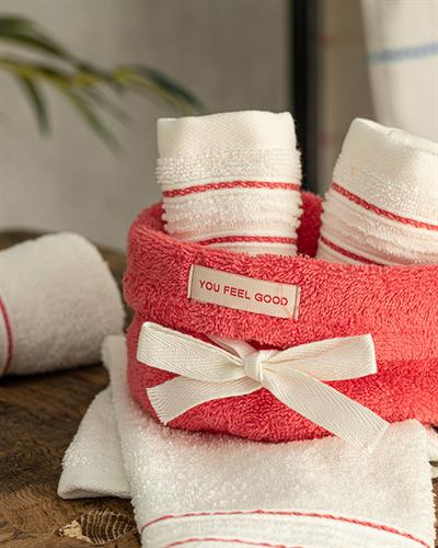 Quadro Комплект Кърпи Комплект 4 бр. Памучен 30x40 см Розов - Екрю