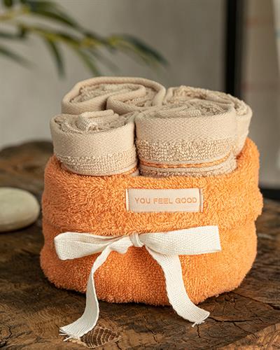 Quadro Комплект Кърпи Комплект 4 бр. Памучен 30x40 см Оранжев - Бежов