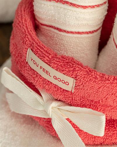 Quadro Комплект Кърпи Комплект 4 бр. Памучен 30x40 см Розов - Екрю