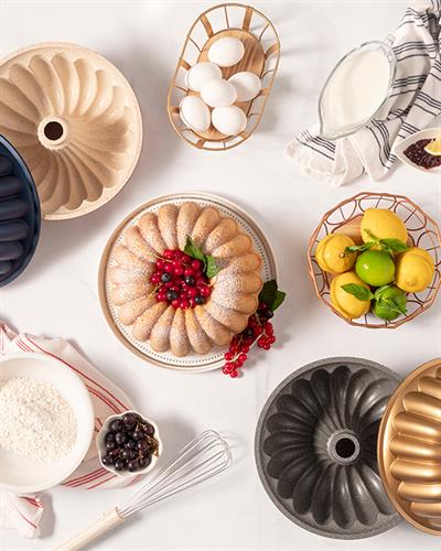 Quinn Форма За Кекс Лят гранит 25 см Златен