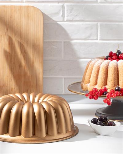 Quinn Форма За Кекс Лят гранит 25 см Златен