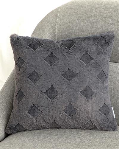 Rabbit Grid Декоративна Калъфка За Възглавница Полиестер, Антрацит, 45 X 45 Cm