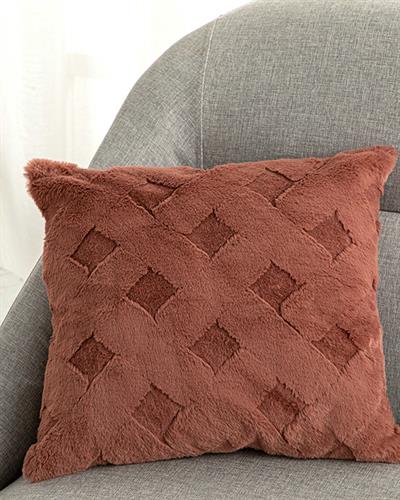 Rabbit Grid Polyestere Cushion Cover 45x45 cm Brick Red