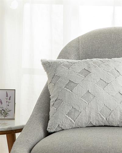 Rabbit Grid Декоративна Калъфка За Възглавница Полиестер, Сиво, 45 X 45 Cm