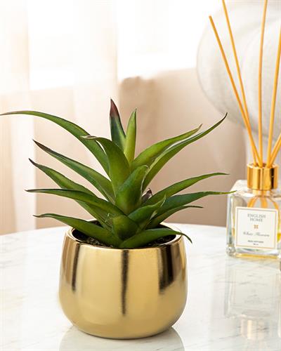 Rachel Изкуствено Цвете С Ваза 20x20x17,5 Златен