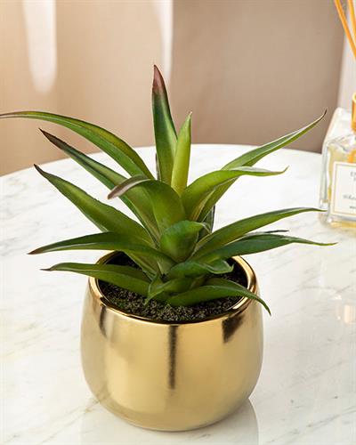 Rachel Изкуствено Цвете С Ваза 20x20x17,5 Златен