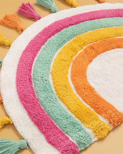 Rainbow Постелка За Баня Памучен, Цветен, 50 X 80 Cm