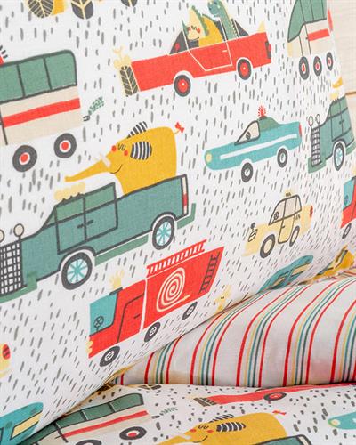 Rainy Drive Бебешки Спален Комплект Памучен, Зелено, 100 X 150 Cm