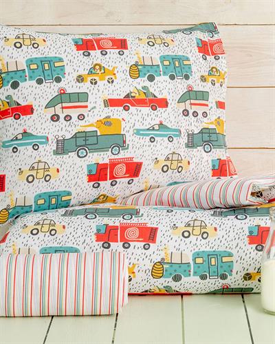 Rainy Drive Бебешки Спален Комплект Памучен, Зелено, 100 X 150 Cm