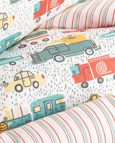 Rainy Drive Бебешки Спален Комплект Памучен, Зелено, 100 X 150 Cm