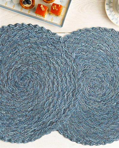 Ramona Американзки Сервиз 2Бр., Полиестер, Синьо, 38 Cm