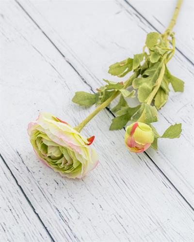 Ranunculus Изкуствено Цвете 41 см Розов - Зелен