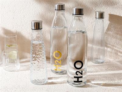 Rash Glass Water Bottle 1 Litre Black