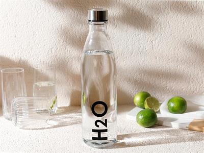 Rash Glass Water Bottle 1 Litre Black