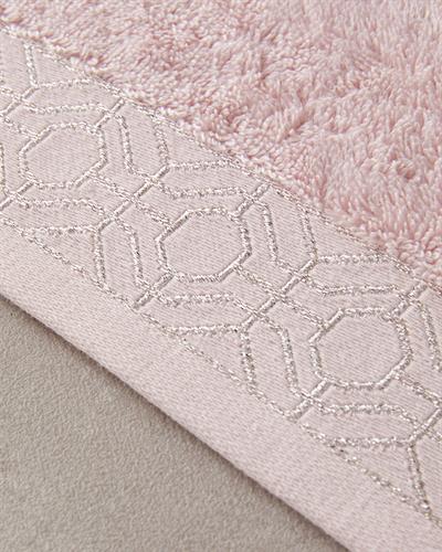 Rattan Комплект Кърпи За Лице Брокатен Памучен 30x45+50x80 см Розов