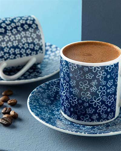 Rayne Porcelain 4 Parça 2 Kişilik Coffee Cup Set 80 ml Dark Blue