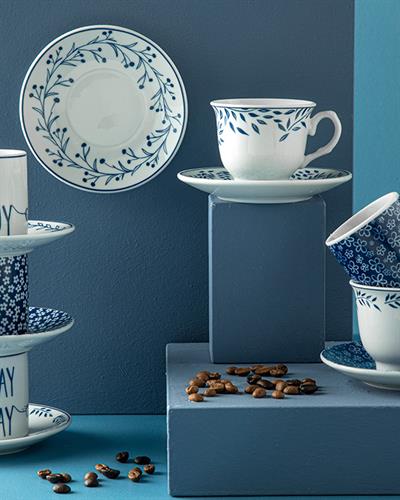 Rayne Porcelain 4 Parça 2 Kişilik Coffee Cup Set 80 ml Dark Blue