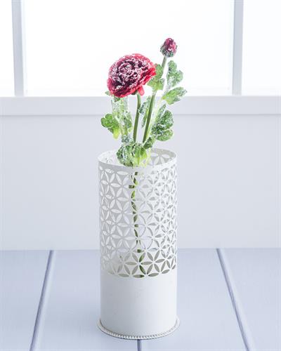 Rea Rose With Snow Изкуствено Цвете 56 см Червен