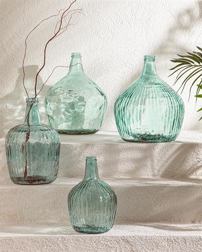 Recycled Demijohn Ваза Стъкло, Зелено, 9X9X44 Cm