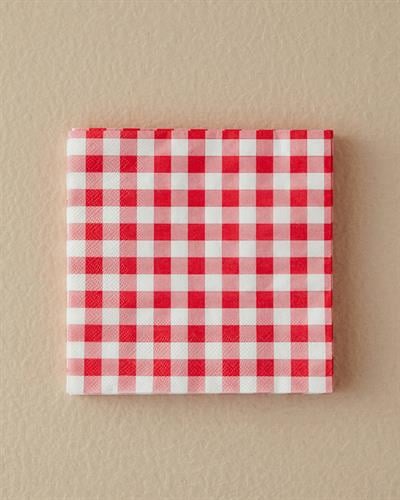 Red Plaid Хартиени Салфетки 20 бр. Хартия 33x33 см Червен