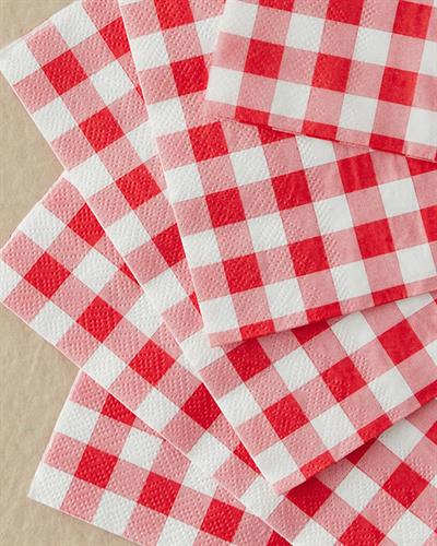 Red Plaid Хартиени Салфетки 20 бр. Хартия 33x33 см Червен