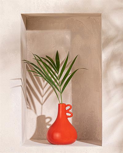 Rena Ваза Доломите, Червено, 12 X 12 X 16 Cm