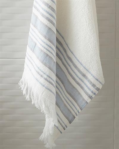 Retro Комплект Кърпи За Баня 2 бр. на райе 50x85см + 70x150см Екрю - Син