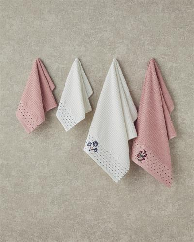 Retro Bloom Кърпа За Ръце С борд Памучен 30x45 см Розов