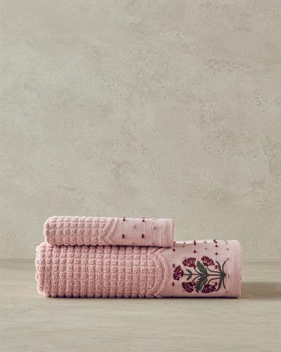 Retro Bloom Кърпа За Лице С бродерия Памучен 50x80 см Розов