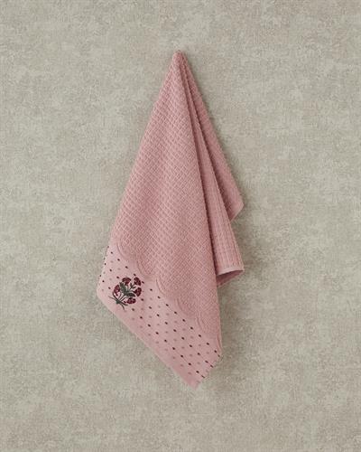 Retro Bloom Кърпа За Лице С бродерия Памучен 50x80 см Розов