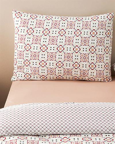 Retro Glam Спален Комплект Двоен Памук 200x220 см Червен