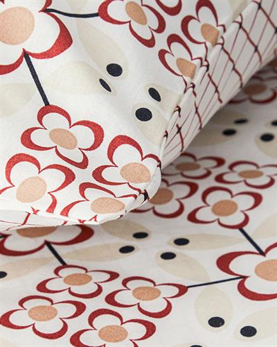 Retro Glam Спален Комплект Двоен Памук 200x220 см Червен